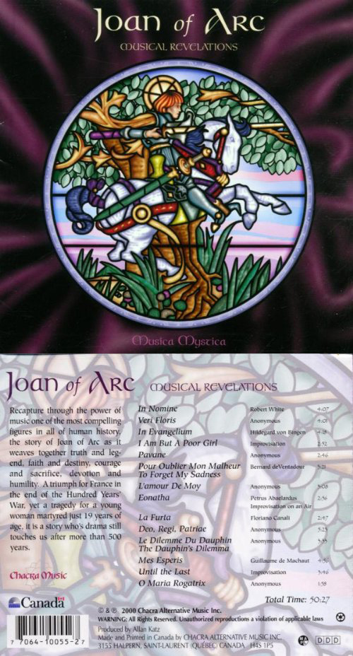 Album front and back of Musical Revelations by Joan of Arc